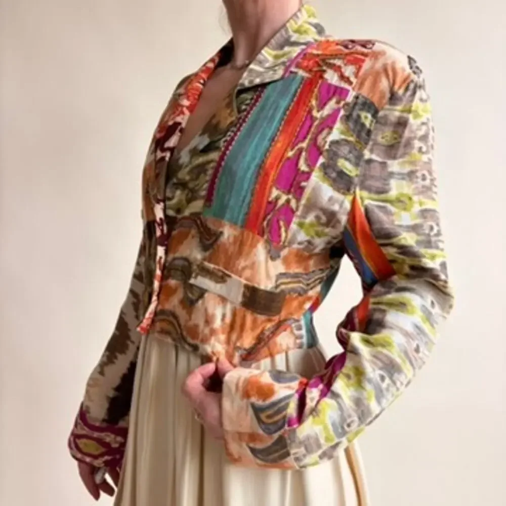 The Icing Patchwork Jacket - Tapestry, Beaded, Crop, 80s/90s, Size Small - Picture 6 of 8